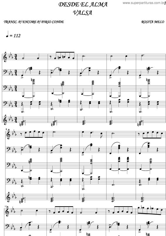 Partitura da música Desde El Alma v.2