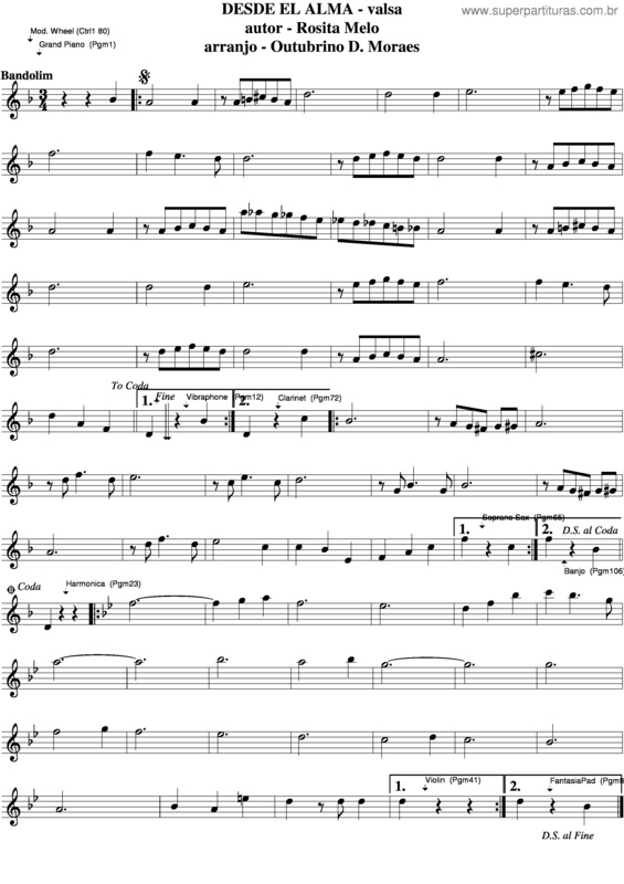 Partitura da música Desde El Alma v.3