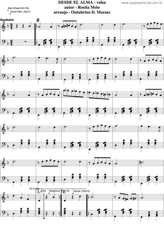 Partitura da música Desde El Alma v.4