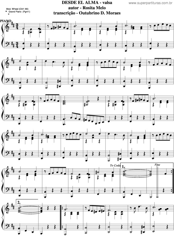 Partitura da música Desde El Alma v.5