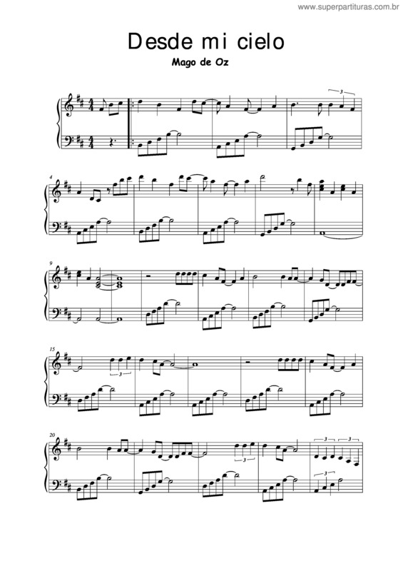 Partitura da música Desde Mi Cielo