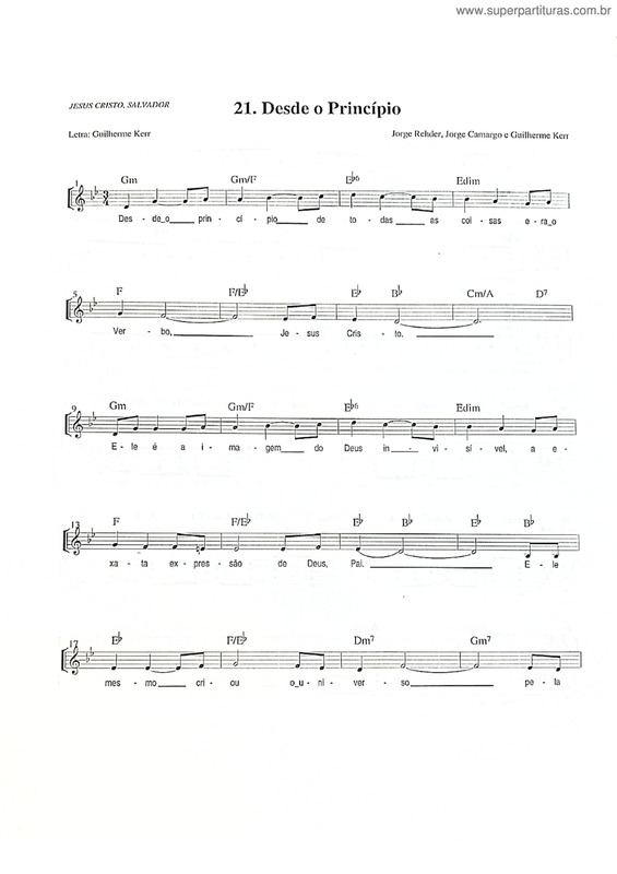 Partitura da música Desde O Princípio