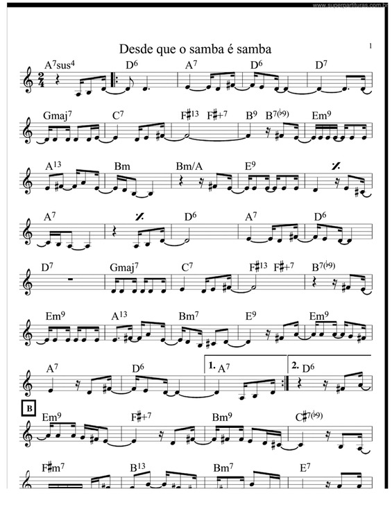 Partitura da música Desde Que O Samba É Samba v.2