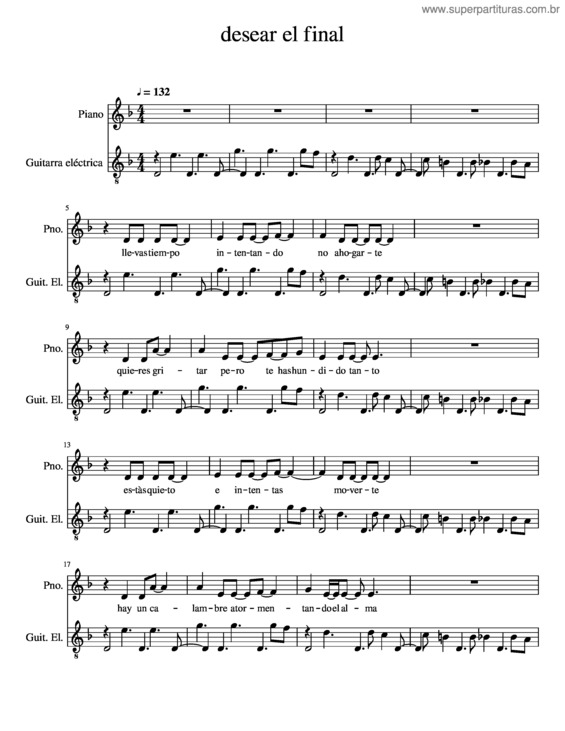 Partitura da música Desear El Final 2