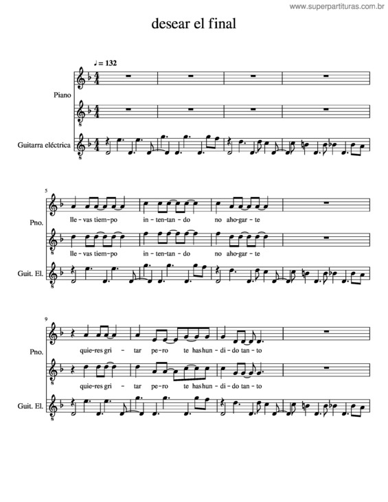 Partitura da música Desear El Final