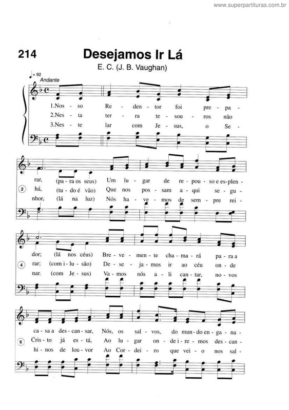 Partitura da música Desejaos Ir Lá