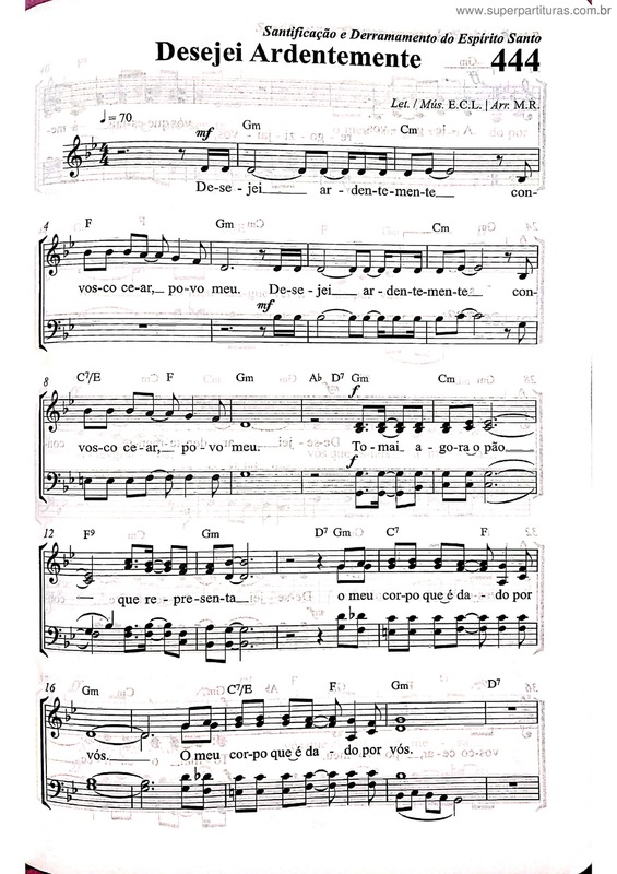 Partitura da música Desejei Ardentemente