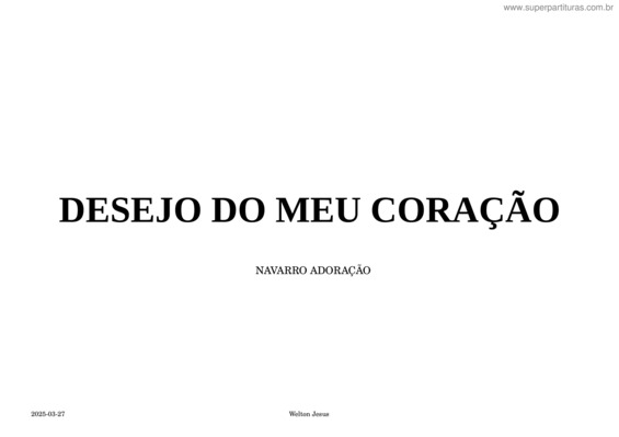Partitura da música Desejo Do Meu Coração – G – Alice E Welton – Violão + Tablatura