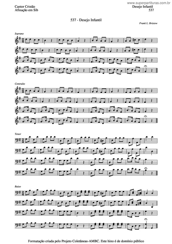 Partitura da música Desejo Infantil v.3