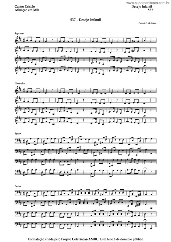 Partitura da música Desejo Infantil v.4