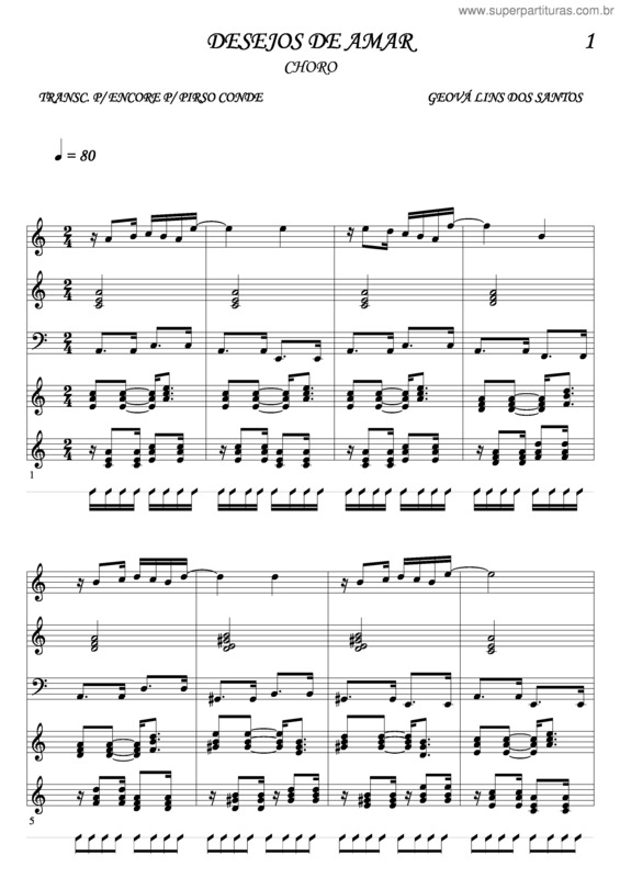 Partitura da música Desejos De Amar v.4