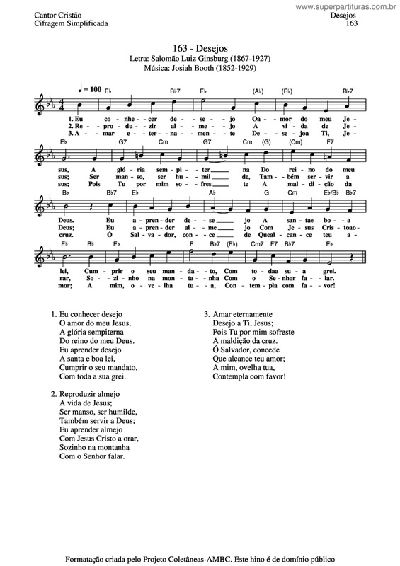 Partitura da música Desejos v.4