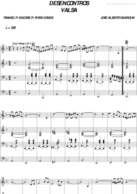 Partitura da música Desencontros v.2