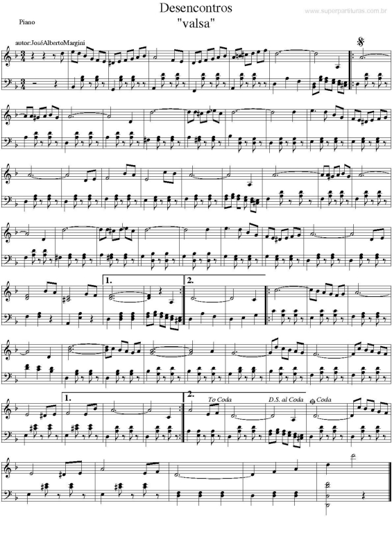 Partitura da música Desencontros