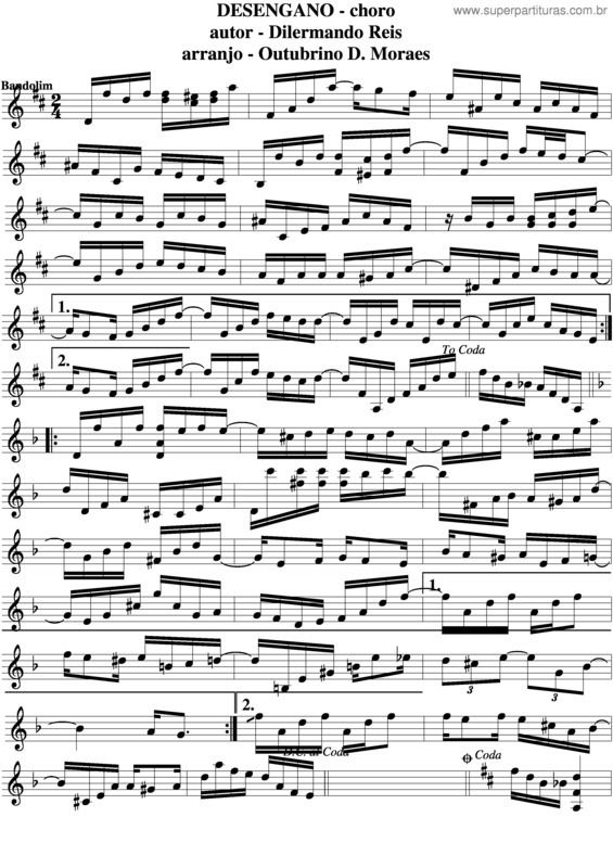 Partitura da música Desengano v.3