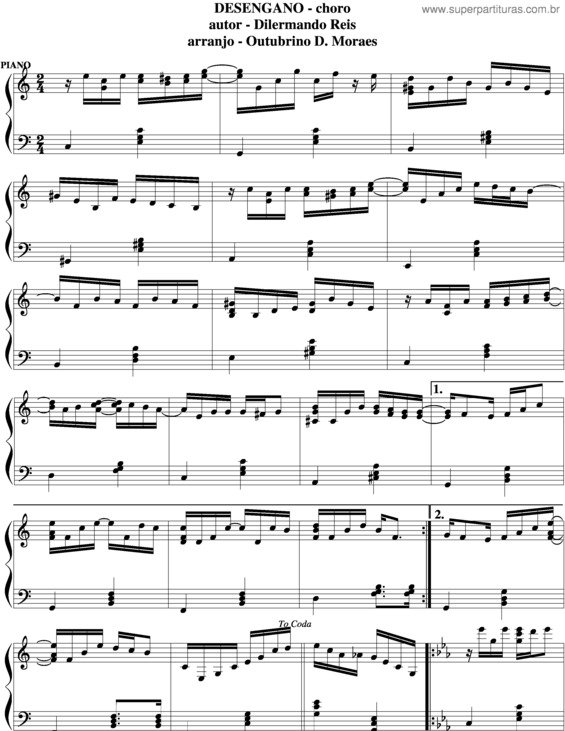 Partitura da música Desengano v.6