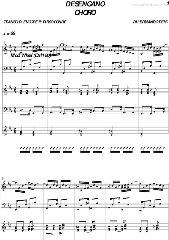 Partitura da música Desengano