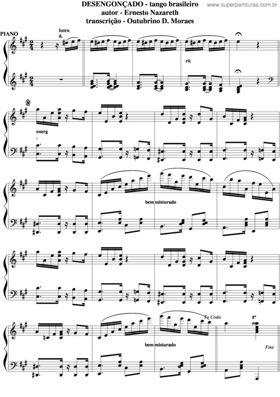 Partitura da música Desengonçado v.3