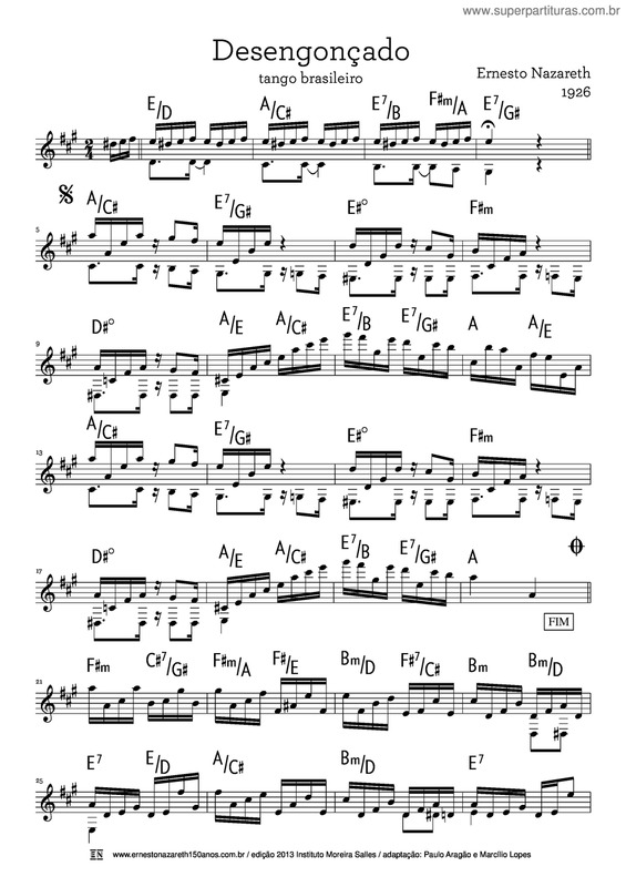 Partitura da música Desengonçado