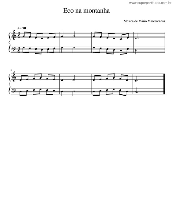 Partitura da música Desenho Na Água