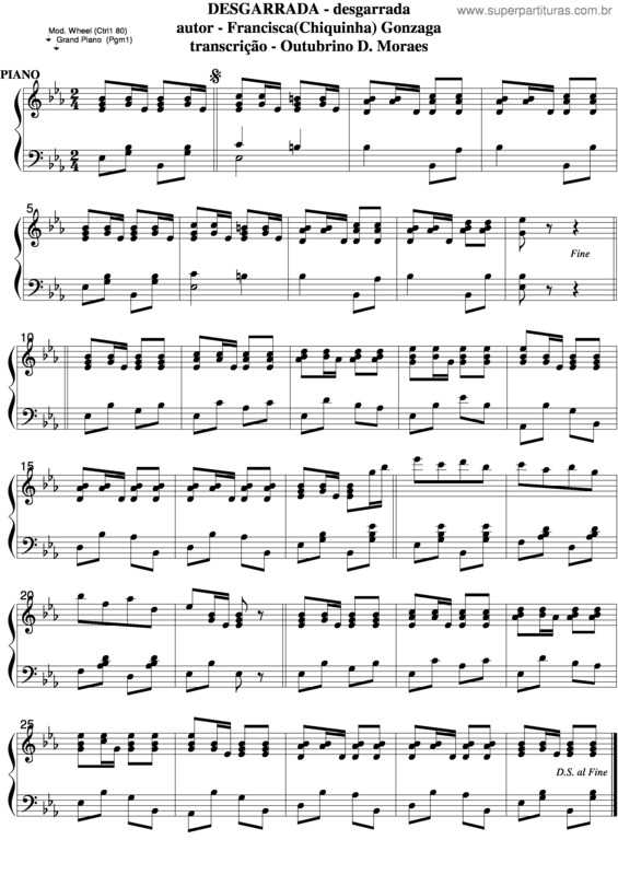 Partitura da música Desgarrada