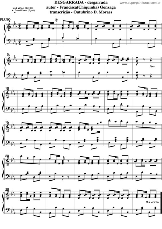 Partitura da música Desgarrada