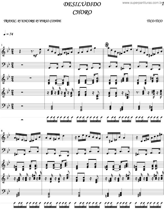 Partitura da música Desiludido v.3