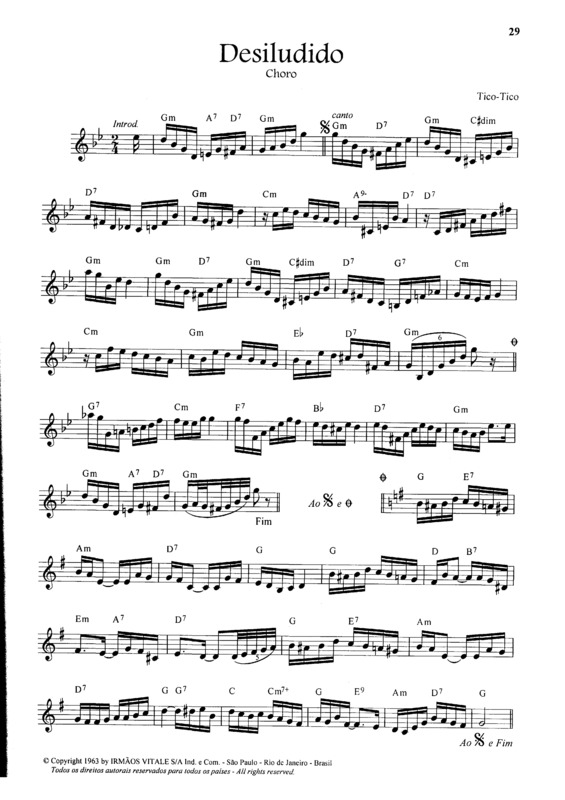 Partitura da música Desiludido v.5