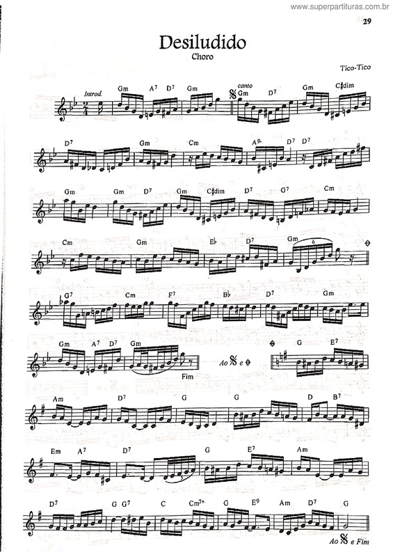 Partitura da música Desiludido v.7