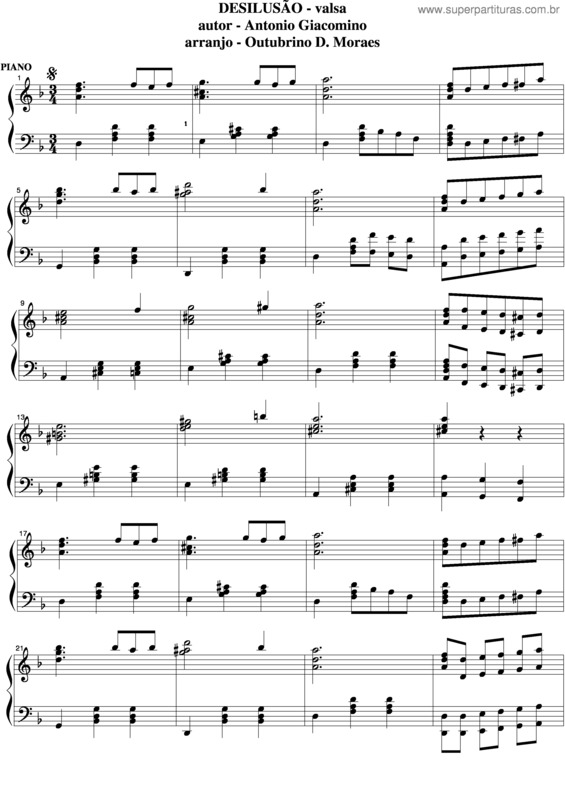 Partitura da música Desilusão v.9