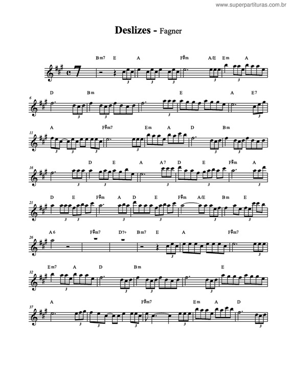 Partitura da música Deslizes v.2