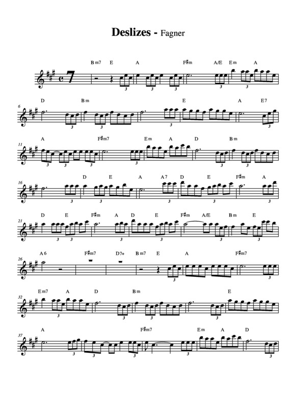 Deslizes - Fagner - Partitura para Saxofone Alto (Eb)