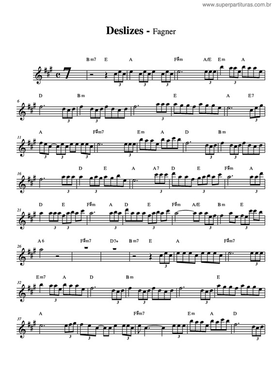 Partitura da música Deslizes v.8