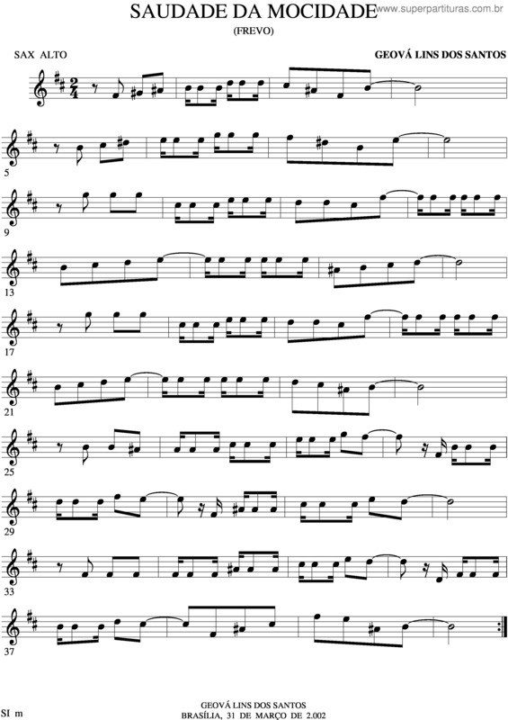 Partitura da música Deslumbrado