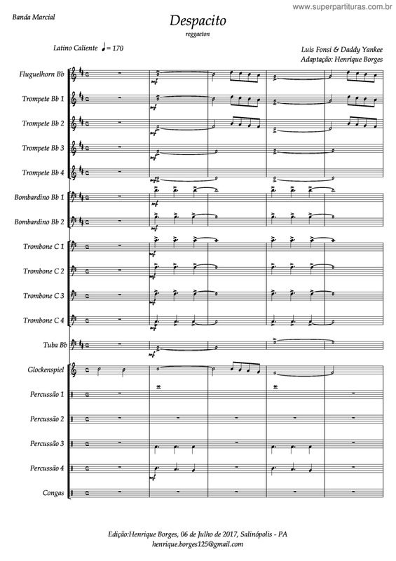 Partitura da música Despacito v.2