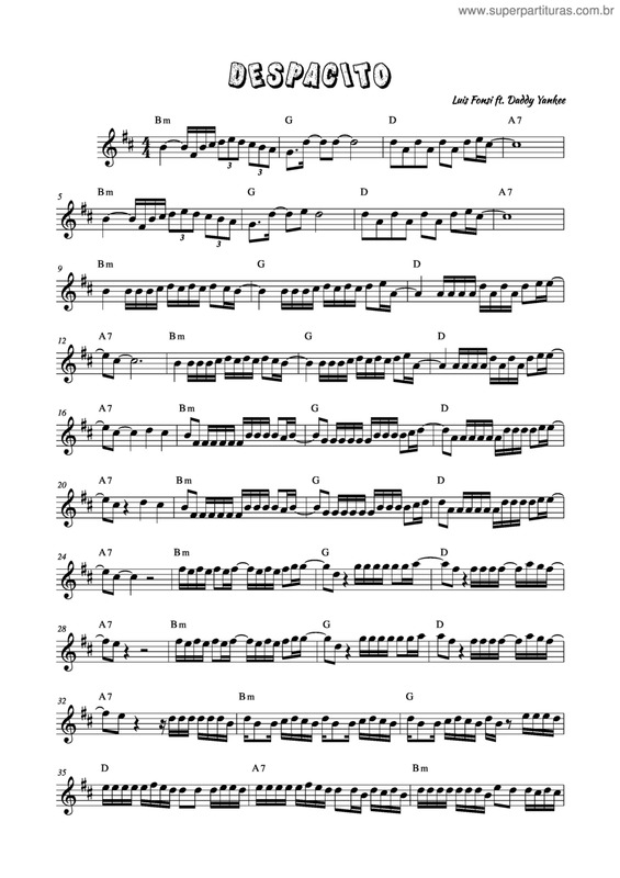 Partitura da música Despacito v.3