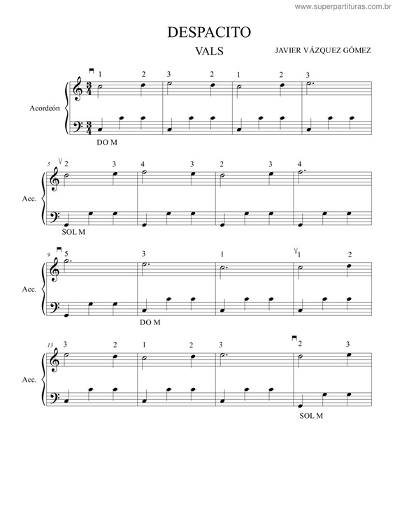 Partitura da música Despacito v.5