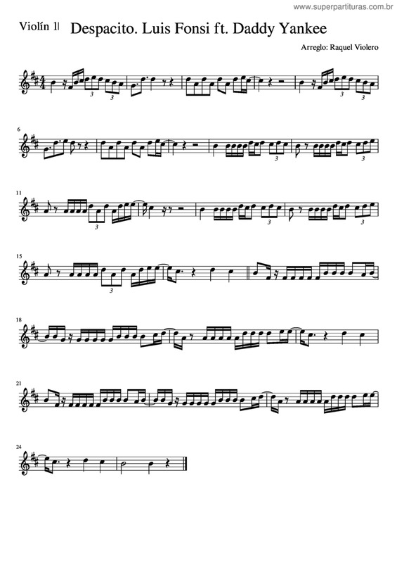 Partitura da música Despacito v.6