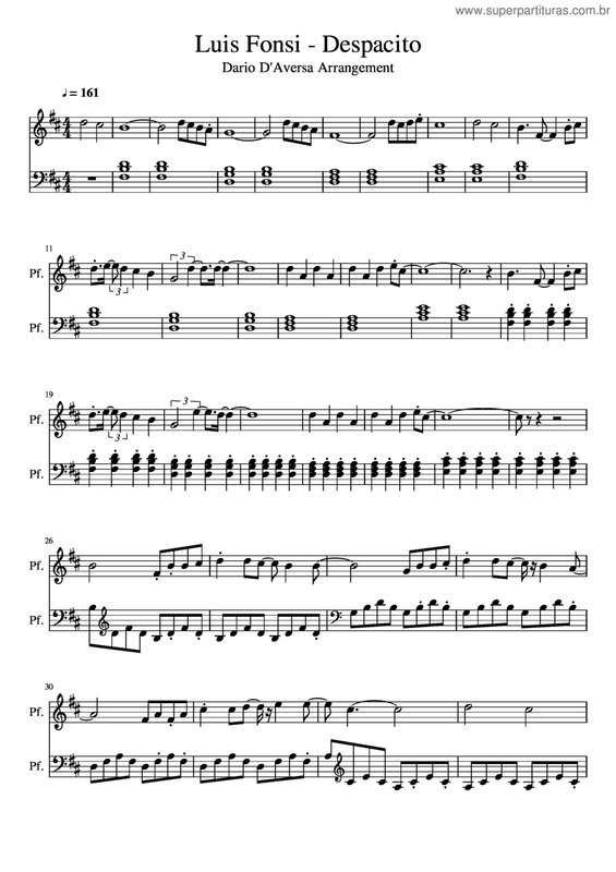 Partitura da música Despacito v.8