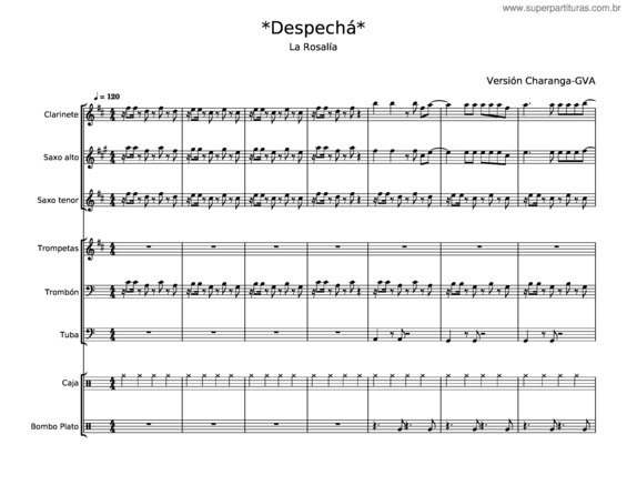Partitura da música Despechá  – Rosalía v.2