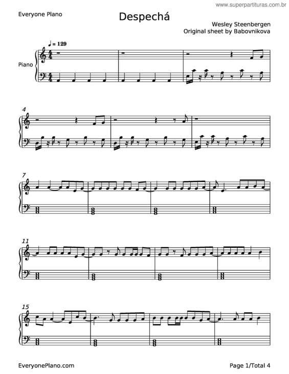 Partitura da música Despechá  – Rosalía v.3