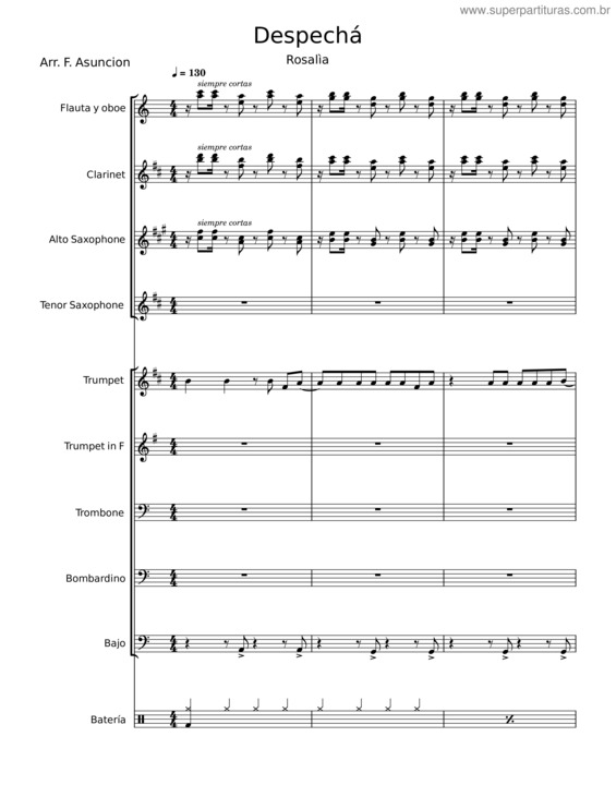 Partitura da música Despechá  – Rosalía v.4