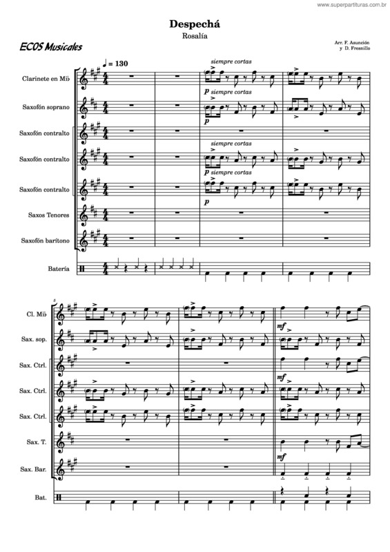 Partitura da música Despecha Sexsaxsext Ecos