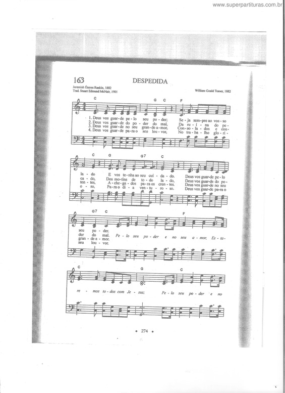 Partitura da música Despedida (Deus Vos Guarde Pelo Seu Poder)