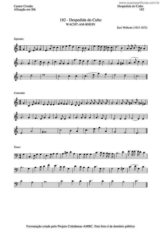 Partitura da música Despedida Do Culto v.3