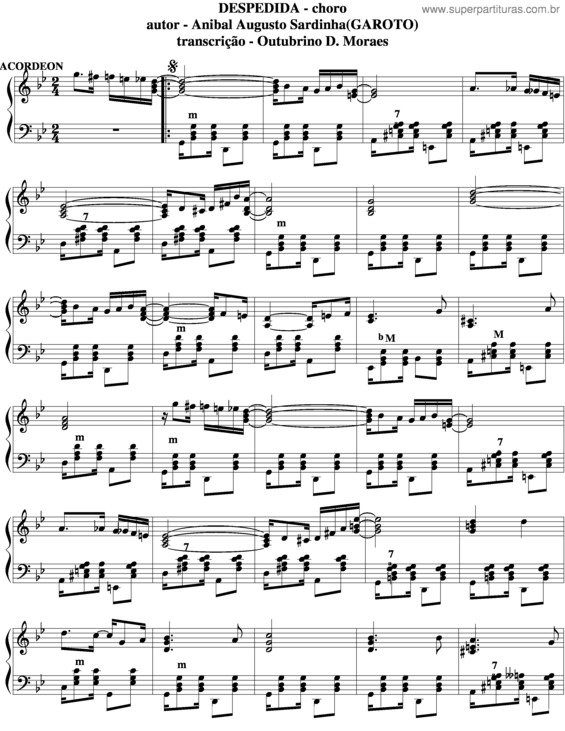 Partitura da música Despedida v.9