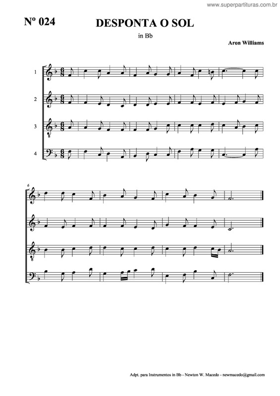 Partitura da música Desponta O Sol v.2