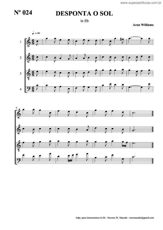 Partitura da música Desponta O Sol v.3