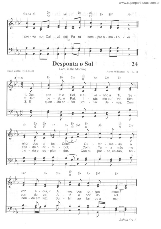 Partitura da música Desponta O Sol