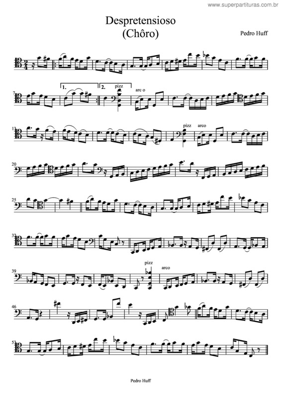 Partitura da música Despretensioso